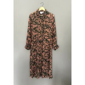 The Shirt by Rochelle Behrens Women's Claudia Floral Pleated Midi Dress - S